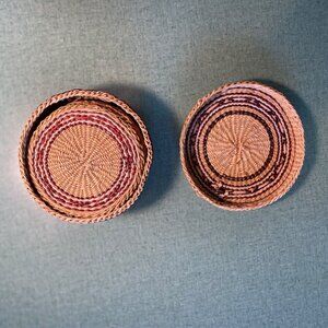 Vintage Basket of Coasters